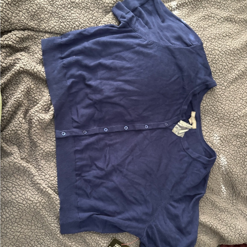 Jessica London Blue Button Down Shirt